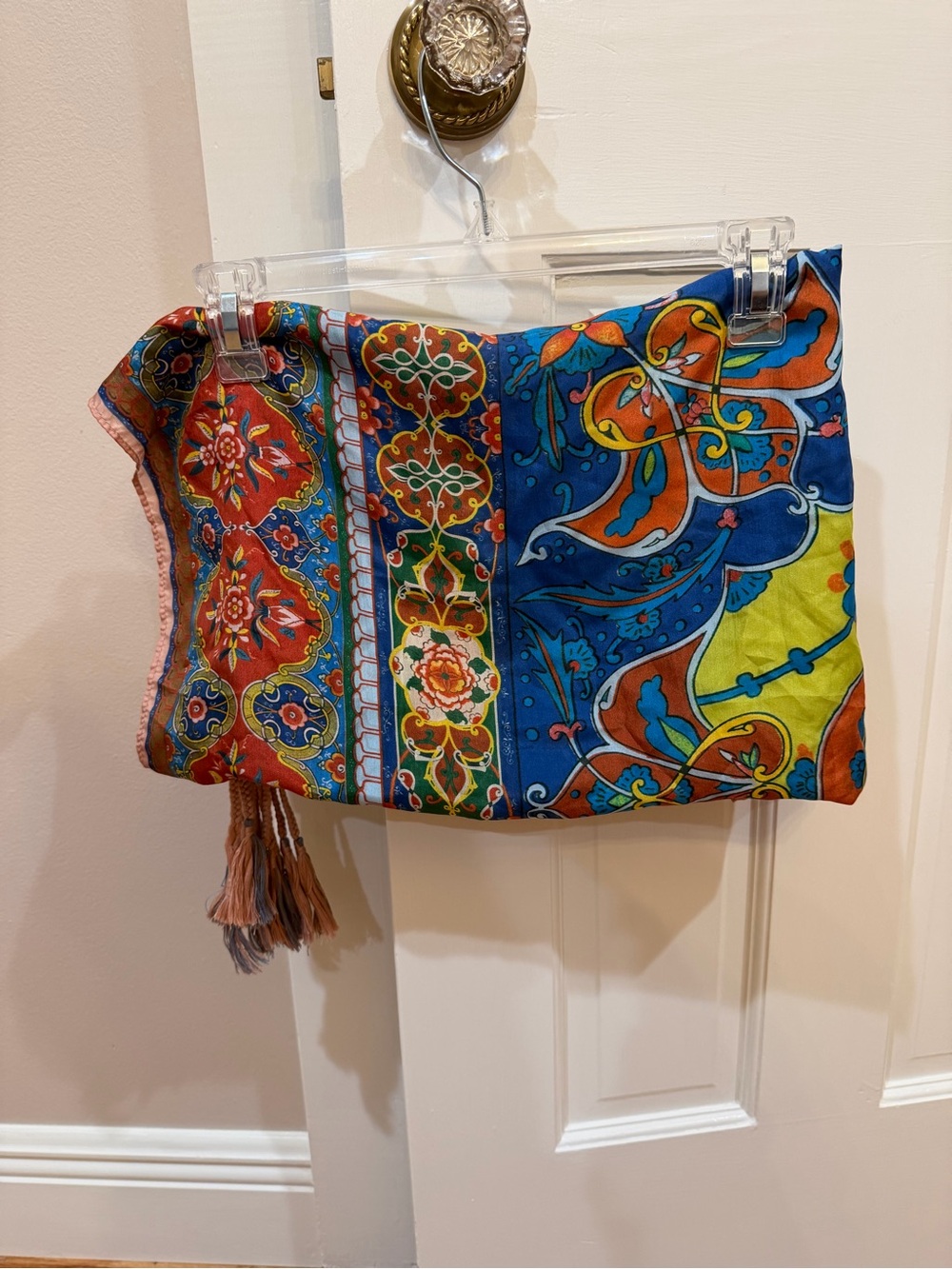 Johnny Was Colorful Boho Tassel Scarf